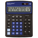 Калькулятор настольный Brauberg Extra-12-BKBU, 206x155 мм, 12 разрядов, двойное питание, чёрно-синий