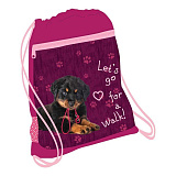 Мешок-рюкзак для обуви Belmil Sweet Puppy, с вент. сеткой и объем. карм. на молн., 35х43 см