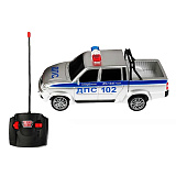 Модель машины Технопарк УАЗ Patriot пикап, Полиция ДПС на радиоуправлении, свет