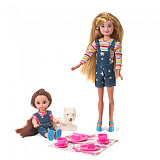 Кукла Funky Toys Мила, 23 см, с куклой Вики, 12 см, с собачкой и набором для пикника