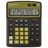 Калькулятор настольный Brauberg Extra-12-BKOL, 206x155 мм, 12 разрядов, двойное питание, чёрно-оливковый