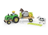 Набор Viga Ферма, 7 предметов, с трактором и прицепом, в коробке