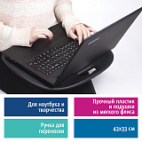 Подставка-столик с мягкими подушками, для ноутбука и творчества Brauberg, 430х330 мм, чёрный