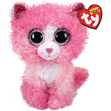 Мягкая игрушка TY Рейган кошка, розовая, пушистая, 25 см