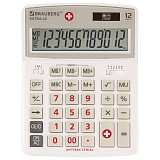 Калькулятор настольный Brauberg Extra-12-WAB, 206x155 мм,12 разрядов, двойное питание, антибактериальное покрытие, белый