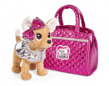 Плюшевая собачка Chi Chi Love Гламур, с розовой сумочкой и бантом, 20 см