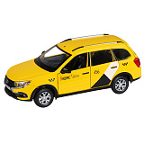 Машинка Автопанорама Lada Granta Cross Яндекс Такси, 1/24, жёлтая, инерционная