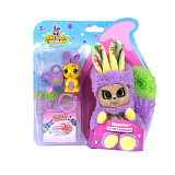 Bush baby world, плюш, 17 см, шевелит ушками, вращает глазками, пушастик Дейзи с питомцем , аксессуарами , размер кор. 20х21х8