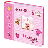 Фотоальбом Brauberg It's a girl, на 200 фото 10х15 см, твердая обложка, бумажные страницы, бокс, розовый
