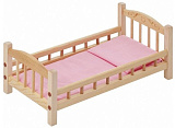 Классическая кроватка Paremo для кукол, розовый текстиль
