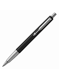 Ручка шариковая Parker Vector Standard Black CT, корпус черный, детали из нержавеющей стали, синяя
