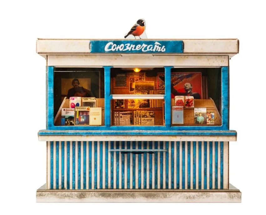 Сборная модель из картона Умная Бумага Газетный киоск Союзпечать - фото