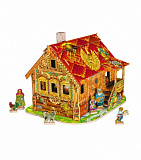 Сборная модель Умная Бумага Красная изба, домик с героями