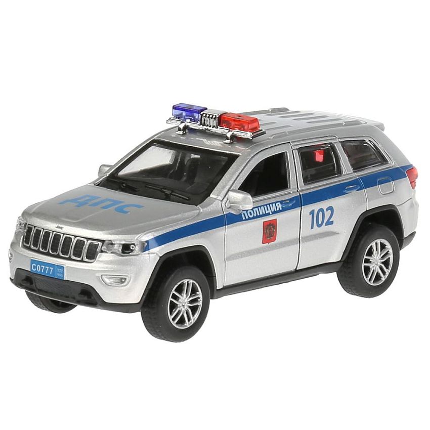 Модель машины Технопарк Jeep Grand Cherokee Trailhawk, Полиция, инерционная, свет, звук - фото