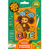 Алмазная открытка Оригами Cute Чебурашка
