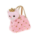 Мягкая игрушка Fluffy Family Котенок, 18 см, в сумочке, розовая