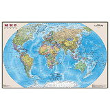 Карта настенная DMB Мир. Политическая карта, М-1:25 млн., размер 122х79 см, ламинированная
