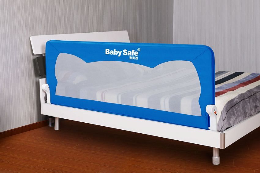Барьер Baby Safe XY-002A1.CC.3 для детской кроватки, 120*67 см, синий - фото N2