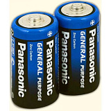 Батарейки солевые Panasonic, тип D R20, 2 шт.