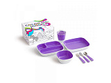 Набор посуды Munchkin Splash, 7 предметов: 3 миски, стаканчик, столовые приборы, фиолетовый