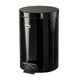 Ведро-контейнер для мусора Laima Classic, урна с педалью, 12 л, черное, глянцевое, металл, со съемным внутренним ведром