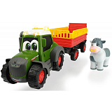 Трактор Dickie Happy Fendt, с прицепом для перевозки животных, 30 см, свет, звук