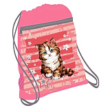 Мешок-рюкзак для обуви Belmil Cute Kitten, с вент. сеткой и объем. карм. на молн., 35х43 см