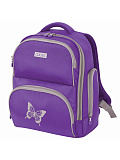 Рюкзак Brauberg Classic Butterfly, легкий каркас, премиум материал, фиолетовый, 37х32х21 см