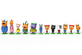 1toy Три кота игрушки пласт. фигурки на подставке 12 видов 4-6,5 см, слепой пакетик, 24 шт/д-бокс + картонный пазл на 9 деталей