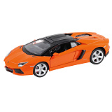 Модель автомобиля Автопанорама Lamborghini Aventador Roadster, оранжевая, 1/24, свет, звук