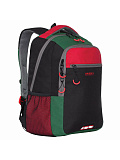 Рюкзак Grizzly универсальный, черный/красный, 31х42х22 см
