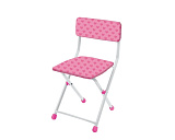 Детский стул Ника складной, мягкий, флок, розовый в сердечко
