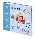 Фотоальбом Brauberg It's a boy, на 200 фото 10х15 см, твердая обложка, бумажные страницы, бокс, голубой