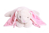 Мягкая игрушка Lapkin Заяц, 40 см, белый/розовый