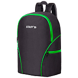 Рюкзак Staff Trip универсальный, 2 кармана, черный с салатовыми деталями, 40x27x15,5 см