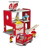 Гараж Viga Пожарная служба, 1 машина, вертолет, 2 фигурки, в коробке