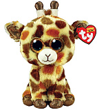 Мягкая игрушка TY Жирафик, желтовато-коричневый жираф, 15 см