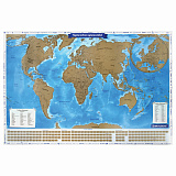 Политическая скретч-карта мира Brauberg Путешествия 86х60 см, 1:37,5М, в тубусе