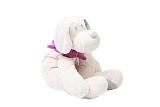 Мягкая игрушка Lapkin Собака, 45 см, белый/фиолетовый