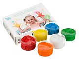 Пальчиковые краски Roxy-Kids сенсорные, от 3 лет, 6 цветов по 60 мл. + обучающая брошюра